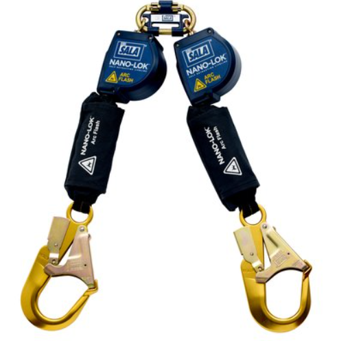 3101539 - 3M DBI-SALA Nano-Lok Arc Flash Twin-Leg Quick Connect Self Retracting Lifeline with Rebar Hook Connectors image 0