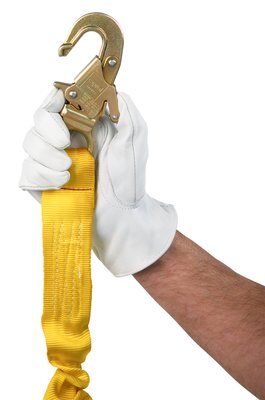 6 ft. Leading Edge Shock Absorbing Lanyard - Aluminum snap hook at center and rebar hooks at leg ends - For use on sharp edges – 1/4 in. steel cable – Reflective materials - 3M DBI-SALA 1246178 image 1