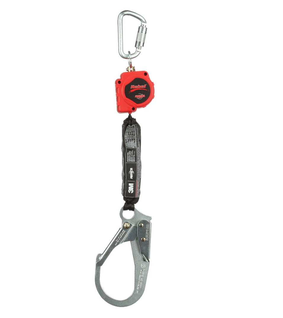 3100405 - 3M Protecta Rebel Self Retracting Lifeline, Web, Thermoplastic Housing, Steel Rebar Hook, 6ft image 0
