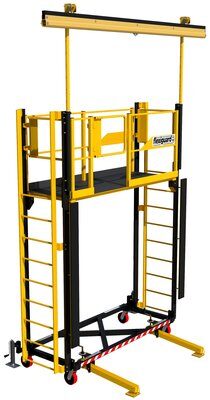 Flexiguard Supported Ladder System - Non-slip work platform with 12 ft. fall arrest rail & two trolleys - Includes stabilizing jacks, outriggers & wheels - Spring load swing gates - 3M DBI-SALA 8530397 image 0