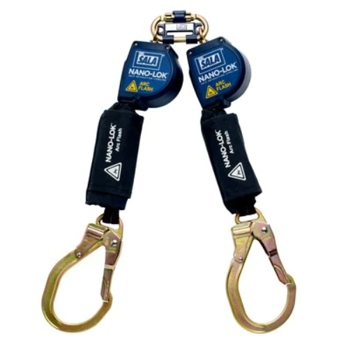 3101537 - 3M DBI-SALA Nano-Lok Arc Flash Twin-Leg Quick Connect Self Retracting Lifeline with Rebar Hook Connectors image 0