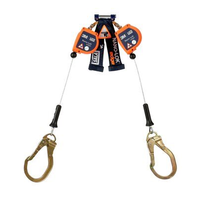 3500276 Edge Twin-Leg Personal Self Retracting Lifeline, Cable, Steel Rebar Lock Hook, 8 ft, Class 2, ANSI - 3M DBI-SALA image 0