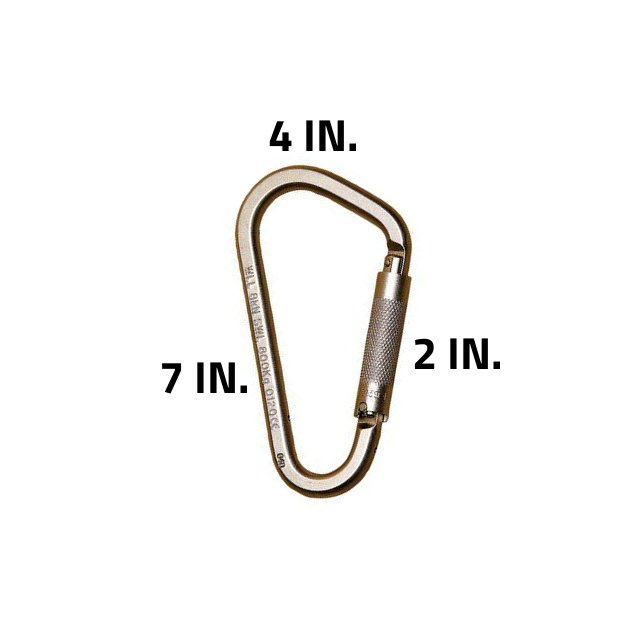 2000300 - Saflok Carabiner, (2 Inch) 51mm opening, Self-closing / Auto-lock, Steel, DIMS: 7.00x4.00x0.75in image 0