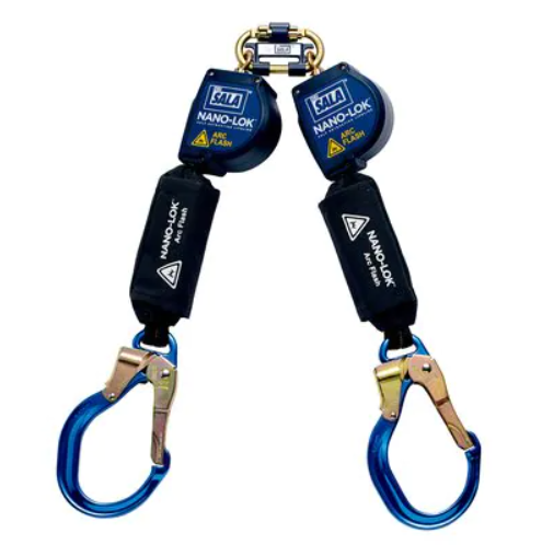 3101540 - 3M DBI-SALA Nano-Lok Arc Flash Twin-Leg Quick Connect Self Retracting Lifeline with Rebar Hook Connectors image 0