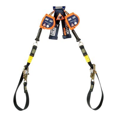 3500228 - Nano-Lok edge (SRL) Self Retracting Lifeline - 9 ft. (2.7 m) - Galvanized Steel lifeline w/ tie back hooks - Twin leg - For horizontal use / leading edge - Single-pin Connector image 0