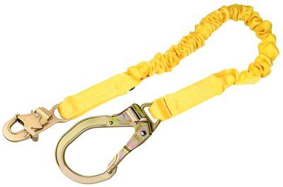 6ft. Shock Absorbing Lanyard - ShockWave stretchy shock absorbing lanyard - Steel snap hook and rebar hook - Stretchy design minimizes trip hazards - 3M DBI-SALA 1244321 image 0