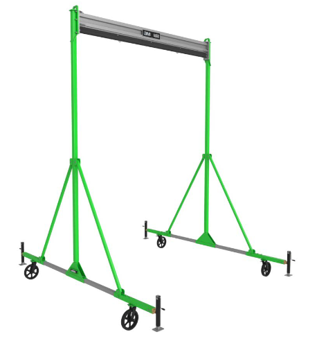Flexiguard A-frame fall arrest system - Fixed-height 2-user fall arrest system - Rigid rail with two sliding anchor points - 16-inch rubber molded wheels - Supports 2 workers max - 3M DBI-SALA image 0