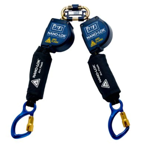 3101538 - 3M DBI-SALA Nano-Lok Arc Flash Twin-Leg Quick Connect Self Retracting Lifeline with Carabiner Connectors image 0