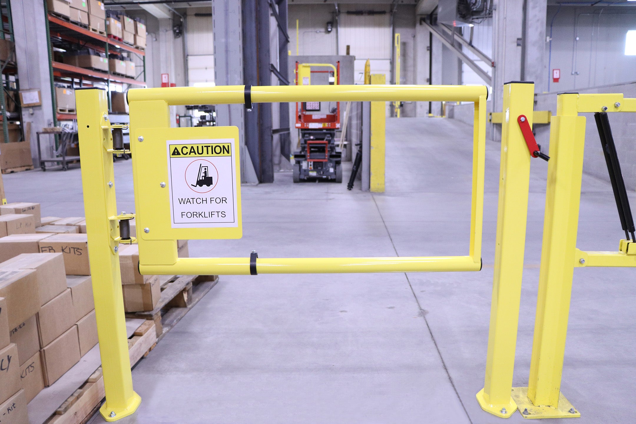 EPAG Personnel Access Gate - Adjustable pedestrian gate that swings both ways - Fits widths 21 to 48 inches - Mild steel and powder coat yellow - Quiet Operation - Not for Fall Protection - PS DOORS EPAG-2148-PCY image 3