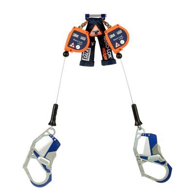 3500283 Nano-Lok Edge Twin-Leg Personal Self Retracting Lifeline, Cable, Aluminum Comfort Hook, 7 ft, Class 2 ANSI - 3M DBI-SALA image 0