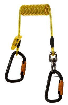 1500159 - Hook2Hook - Coil tool tether w/ Swivel - 5 lb. (2.3 kg) capacity - 4 up to 62 inches - Locking aluminum carabiners - 3M DBI-SALA image 0