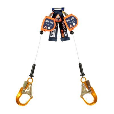 3500280 Nano-Lok Edge Twin-Leg Personal Self Retracting Lifeline, Cable, Aluminum Rebar Hook, 8 ft, Class 2, ANSI - 3M DBI-SALA image 0