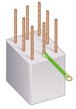 42in. Concrete Anchor Strap (25 Pack) - D-ring at one end web loop on other - Slips over rebar - Abrasion resistant wear pad - Disposable design - 3M PROTECTA 2190057 image 1