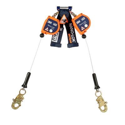 3500225 - Nano-Lok edge (SRL) Self Retracting Lifeline - 8 ft. (2.4 m) - Galvanized Steel lifeline w/ snap hooks - Twin leg - For horizontal use / leading edge - Single-pin Connector image 0