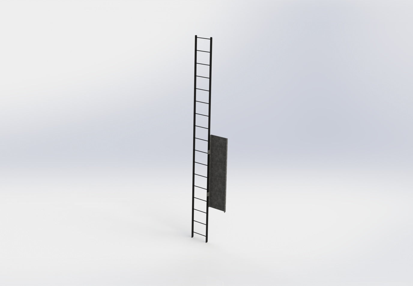 Ladder Guard – Ladder Door Security System Vandal Guard - 6'H with Galvanized Finish- BlueWater image 0