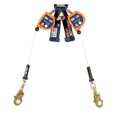 3500282 Nano-Lok Edge Twin-Leg Personal Self Retracting Lifeline, Cable, Steel Swivel Snap Hook, 8 ft, Class 2 ANSI - 3M DBI-SALA image 0
