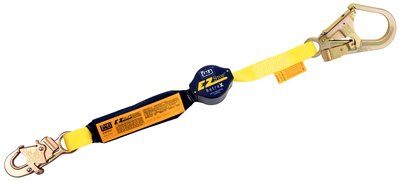 6ft. Retractable Lanyard - Snap hook on one end and rebar hook on other - Adjustable overall retraction length - Expands and contracts from 2.5ft. up to 6ft. in length - Soft-pack energy absorber - Impact indicator -3M DBI-SALA 1241461 image 0