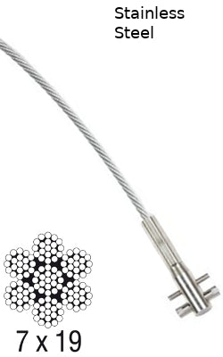 Swaged Cable - 7x19 Stainless Steel Cable - 3/8 in. (9.5mm) - Pre-cut &amp; Swaged for easy installation &amp; tensioning - 3M DBI-SALA 6107XXX image 0