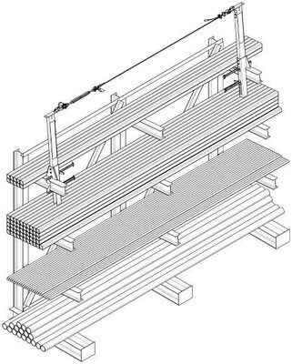 7400087 - SecuraSpan Perpendicular I-Beam HLL Stanchion w/ Base, Fits: 8" to 14" high with flanges up to 2-1/4" thick image 2