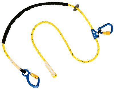 1234080 - Pole Climber's Adjustable Positioning Lanyard - Length: 8 ft. (2.4m) - ROPE - Connections: Aluminum Carabiner / Rope Adjuster &amp; Aluminum Carabiner image 0