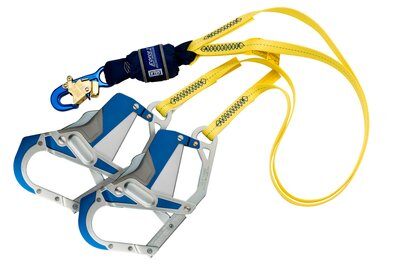 6ft. Twin-leg Shock Absorbing Lanyard - Aluminum snap hook at center - Comfort grip hooks on each leg end - Free fall and dual capacity rated - 100% tie-off fall protection lanyard - Reflective materials - Impact indicator - 3M DBI-SALA FORCE2 1246413 image 0