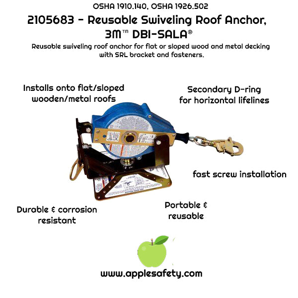 2105683 - Reusable Swiveling Roof Anchor, 3M DBI-SALA image 1