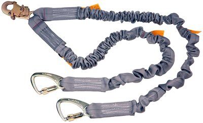 6ft. Shock Absorbing Tie-back Lanyard - Tie-back carabiner / snap hook - Tie-back designed and rated - Stretchy fall protection lanyard - Expands from 4.5ft. up to 6ft in length - 3M DBI-SALA 1244675 image 0