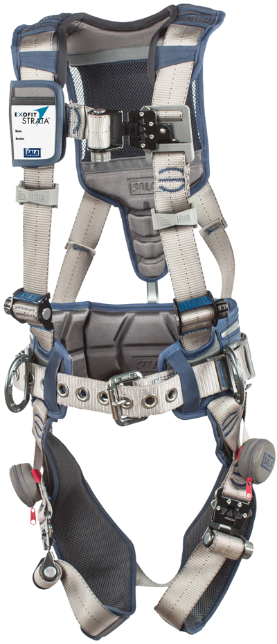 ExoFit STRATA Construction Style Positioning Harness - Back & side d-rings - Waist pad & belt - SRL Adapter