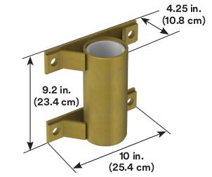 Wall mount sleeve for offset davit mast, Zinc plated - Bolt or weld to vertical walls - Portable installation davit base - For confined space - 3M DBI-SALA 8516191 image 1