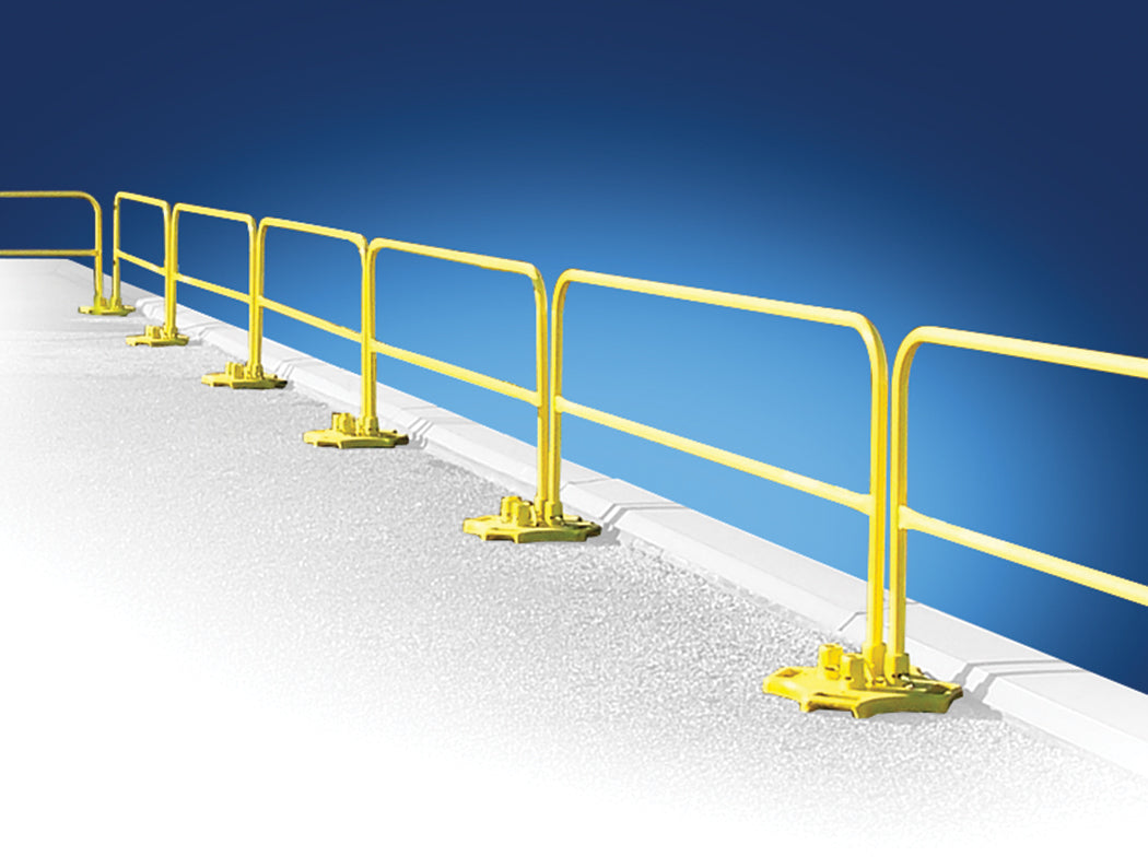 Safety Rail 2000 (SR2K) rooftop guardrail system - Non-penetrating fal ...