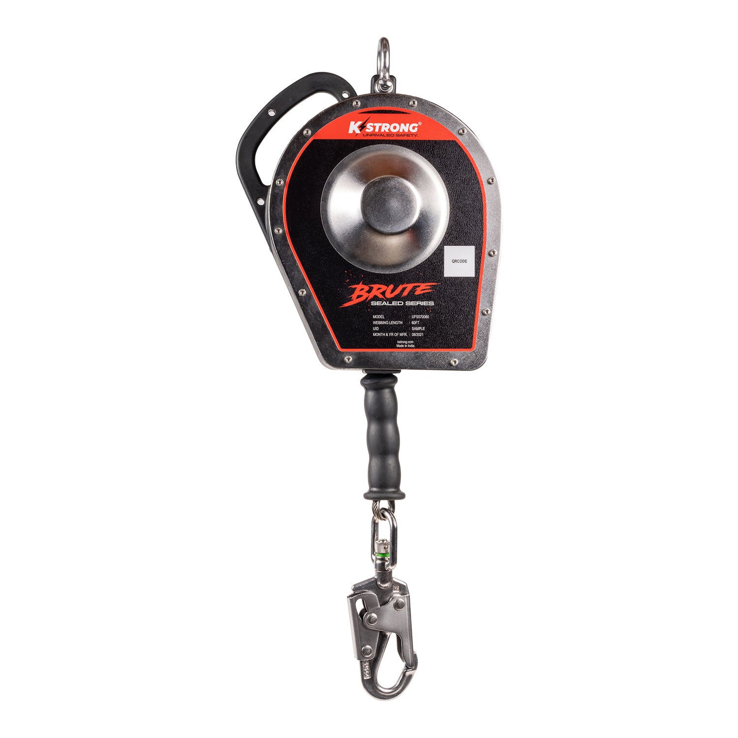 60’ Sealed Housing SRL with Stainless Steel Cable and Stainless Steel Load Indicator Swivel Snap Hook - KStrong UFS570060 image 0