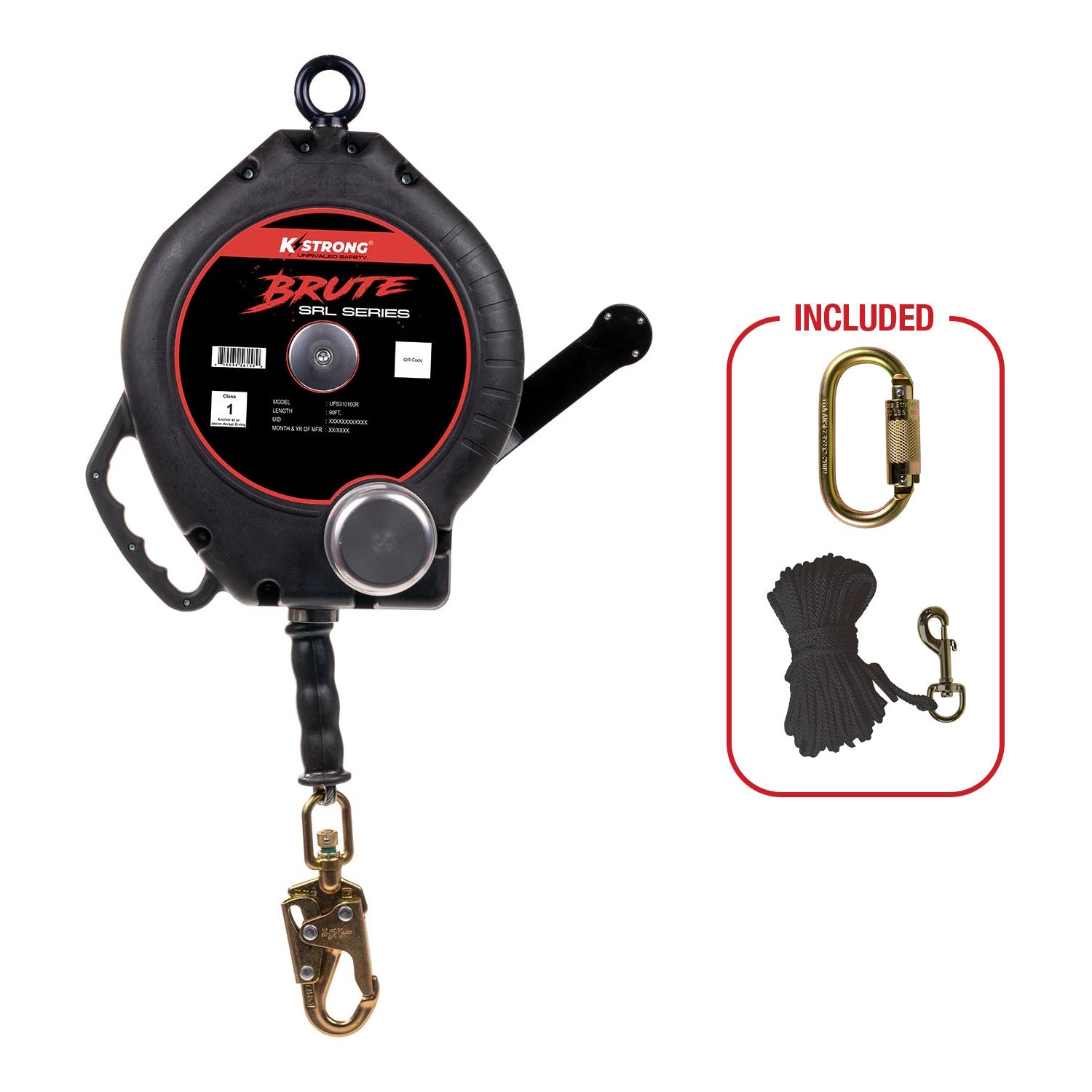 BRUTE 90’ Wire Cable 3-Way Rescue Retrieval SRL-R (ANSI) - KStrong UFS310090R image 0