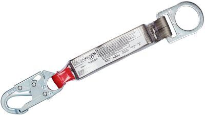 18-1/2 in. (47cm) shock absorber ONLY - Snap hook / D-ring on other - PVC shock pack with label - Non-metal energy absorber - Impact indicator - 3M PROTECTA 1340260 image 0