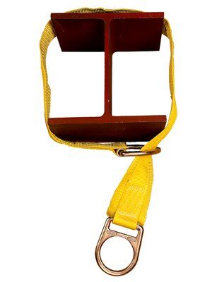 Tie-off Adapter - Pass-thru type tie-off adaptor - Yellow polyester webbing - Steel D-ring anchor point - Abrasion resistant wear pad - 3M DBI-SALA image 1