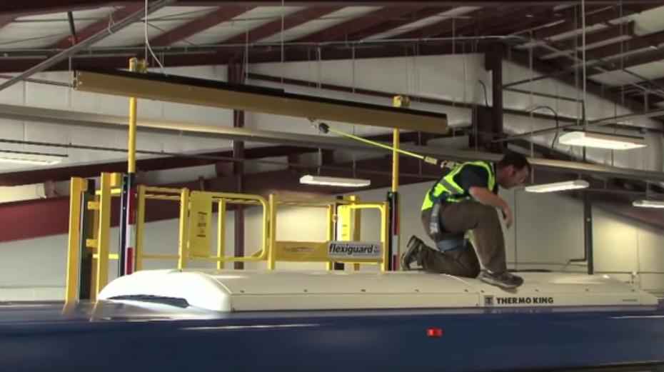 Flexiguard Supported Ladder System - Non-slip work platform with 12 ft. fall arrest rail &amp; two trolleys - Includes stabilizing jacks, outriggers &amp; wheels - Spring load swing gates - 3M DBI-SALA 8530397 image 5