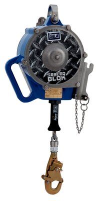 3400853 - Sealed-Blok (SRL) Self Retracting Lifeline - 30 ft. (9.1m) - Galvanized Steel Cable Lifeline - 3-way Retrieval Winch - Mounting Bracket - Swiveling Galvanized Steel Snap Hook image 0