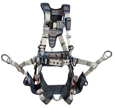 ExoFit STRATA Tower Climbing Harness - Back, front &amp; side d-rings - Removable seat sling - SRL Adapter image 0