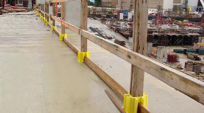 Safety Boot Guardrail System - Reusable guardrail system - Eliminates bracing - Create instant toeboards - Temporary rail construction - Exceeds OSHA guardrail regs  - Made in the USA - Safety Maker SB001 image 5