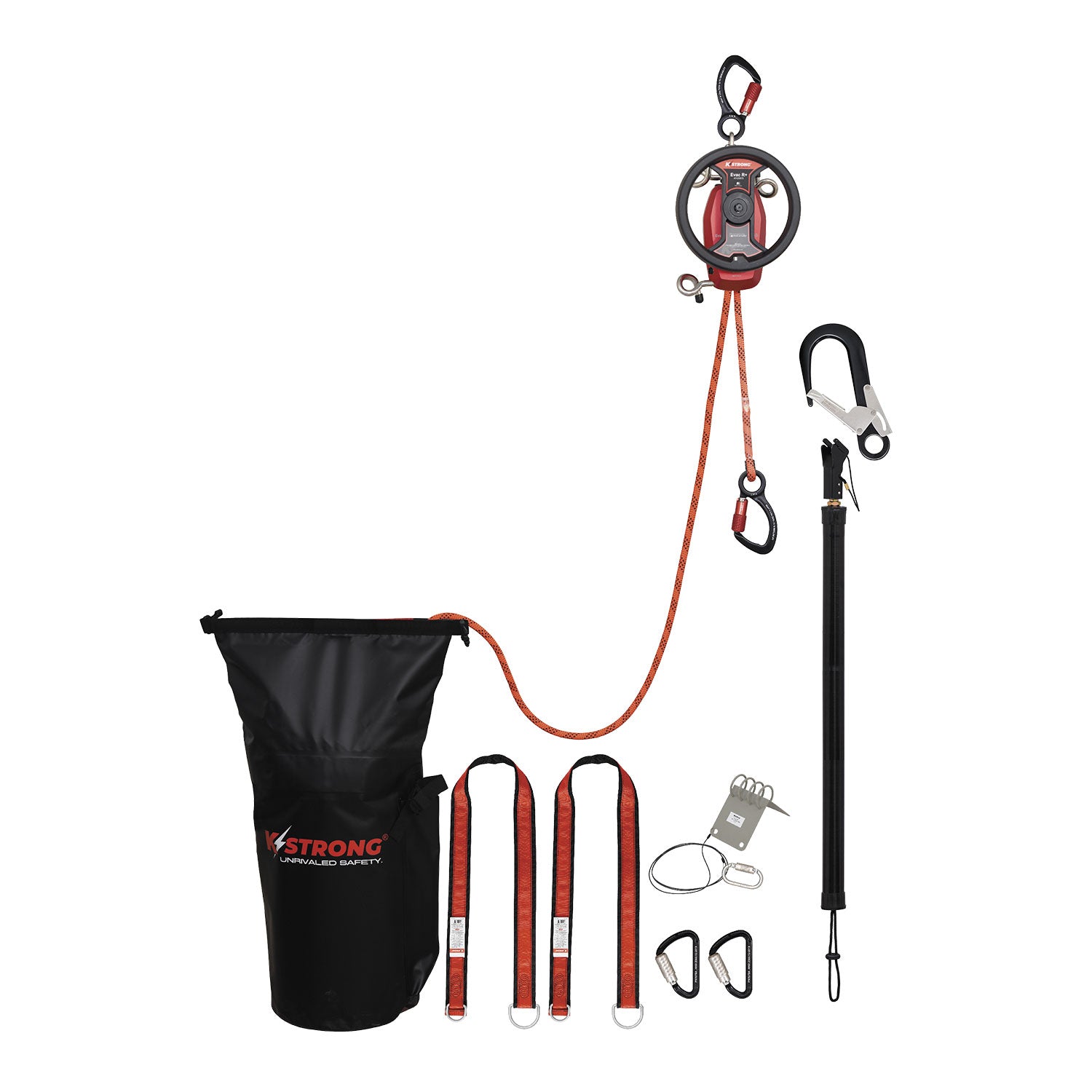 EVAC-R+ Full Rescue Kit With Kernmantle Rope And Hexagon Connector Drill Attachment - KStrong UFX209070 image 0