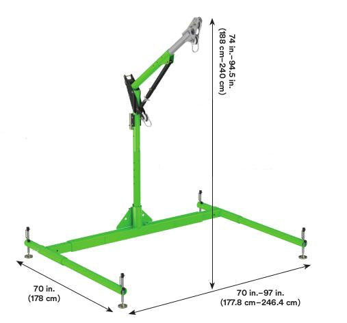 5-Piece Long Reach Davit Hoist System - 23-1/2 to 42-1/2 in. offset davit mast - 33 in. lower mast extension - 3-piece portable base - 3M DBI-SALA 8518040 image 0