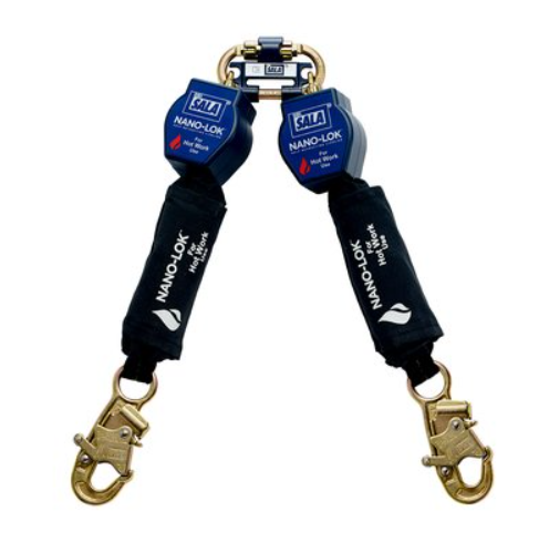 3101499 - 3M DBI-SALA Nano-Lok Twin-Leg Quick Connect Self Retracting Lifeline for Hot Work Use with Snap Hook image 0