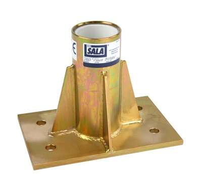 Center mount sleeve for offset davit mast, Zinc-plated -  Bolt to steel and concrete floors - PVC davit mast sleeve liner - 360 degree rotation - 3M DBI-SALA 8512831 image 0