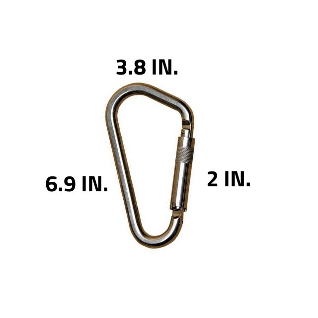 2000301 - Saflok Carabiner, (2 inch) 51mm Opening, Self-closing / Auto-lock,  Stainless steel,  DIMS: 6.90" x 3.80" x 0.75" image 0