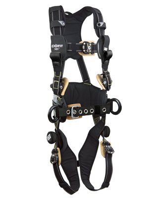 ExoFit NEX Arc Flash Construction Style Positioning/Rescue Harness - Back Web / Front Rescue Loops &amp; PVC Side D-rings, QC/QC image 0