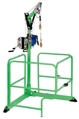 4-in-1 Davit Hoist System w/ Folding Barrier - Winch/SRL Mounting bracket - Telescoping upper mast - Davit hoist w/ guardrail system - 3M DBI-SALA 8530352 image 3