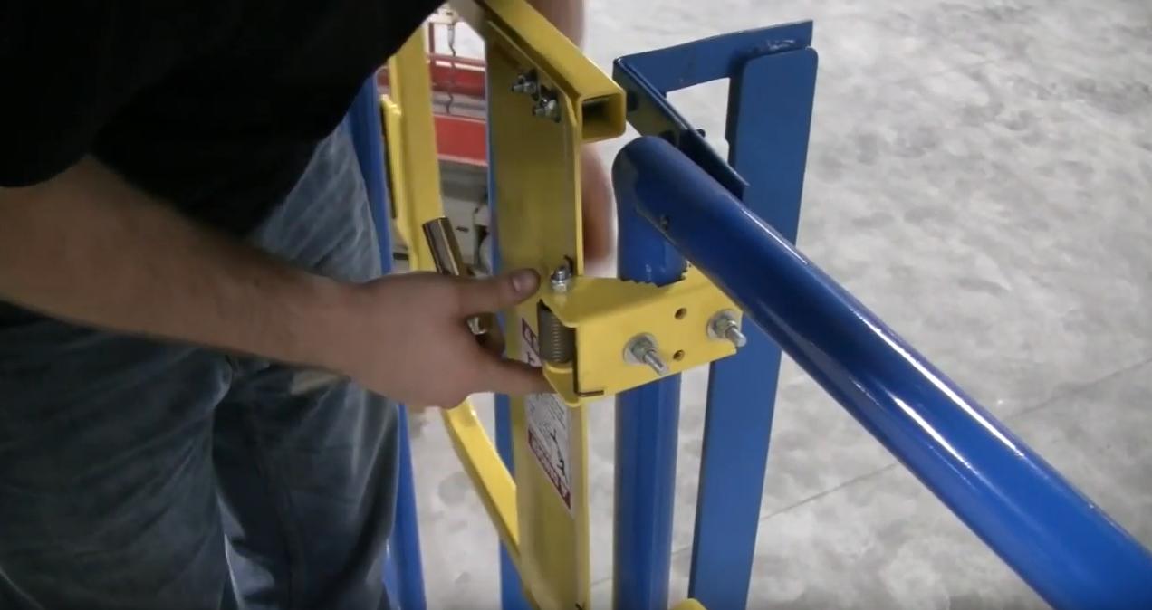 Ladder Safety Gate - EdgeHalt Self-closing industrial swing gate - Universal swing direction - Fits adjustable width openings - OSHA &amp; ANSI Compliant - Passive fall protection safety gate - PS DOORS LSG image 7