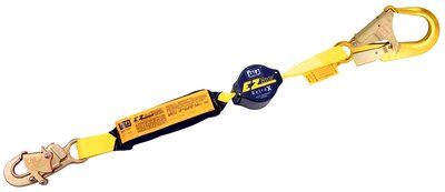 6ft. Retractable Lanyard - Snap hook on one end and rebar hook on other - Adjustable overall retraction length - Expands and contracts from 2.5ft. up to 6ft. in length - Soft-pack energy absorber - Impact indicator - 3M DBI-SALA 1241462 image 0