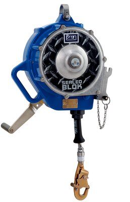 3400871 - Sealed-Blok (SRL) Self Retracting Lifeline - 85 ft. (25.5m) - 3-way Retrieval Winch - Mounting Bracket - 4ft. Cable tie-off Adaptor - Galvanized Lifeline &amp; Swiveling Snap Hook image 0