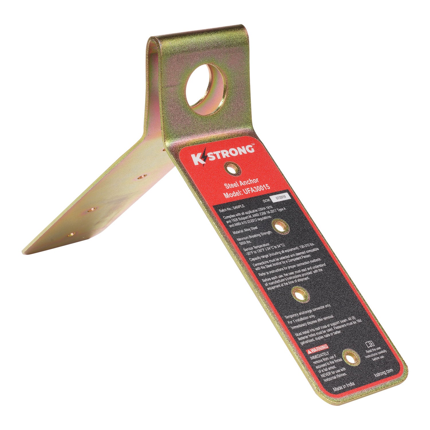 Single Use Steel Roof Anchor, Raised (ANSI) - KStrong UFA30015 image 0