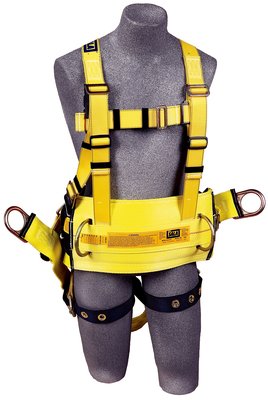 Delta Derrick Harness - (18") back d-ring extension - Body belt w/ back D-ring - Seat sling w/ side D-rings - Tongue-buckle leg straps - for 1000570 derrick belt image 0
